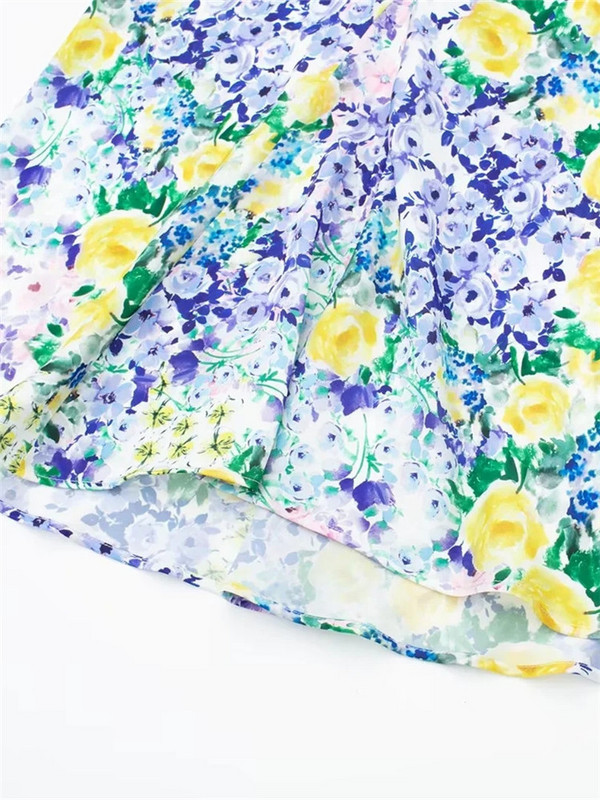 TRAF virágos szoknya női nyári midi szatén szoknya női magas derekú hosszú szoknya női divat 2023 elegáns női szoknya