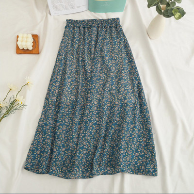 Szoknyák Női Sifon 7 színű Alkalmi női Ulzzang Nyári Új kollekció High Street Sweet Girls Chic Print Falda De Busto Soft