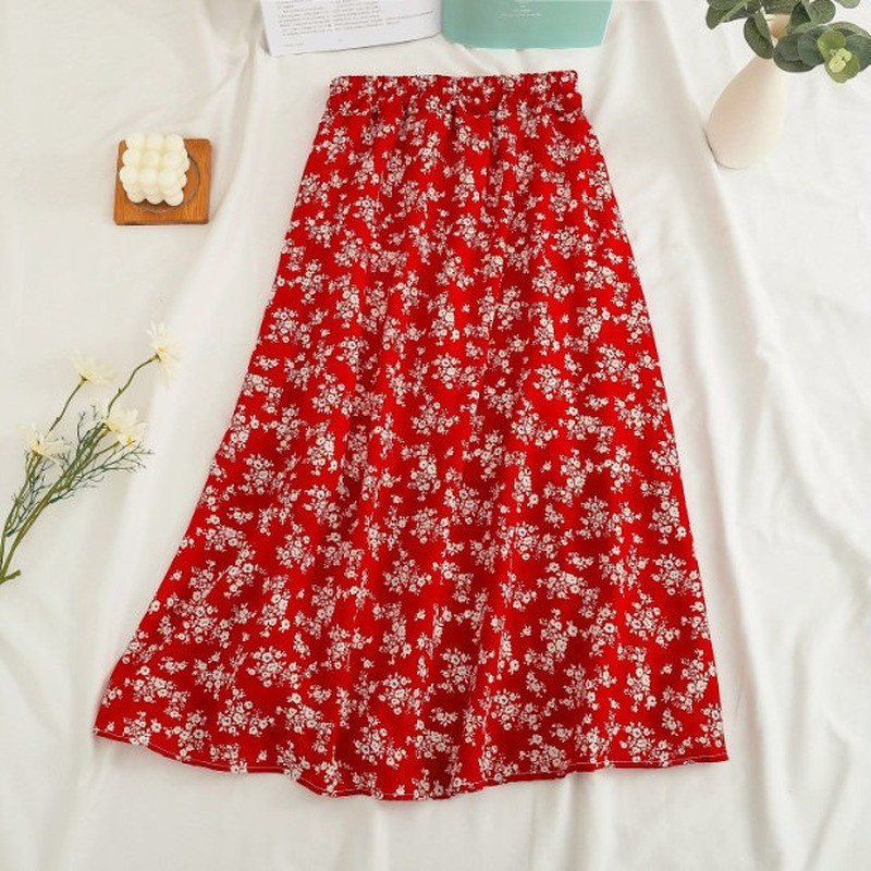 Szoknyák Női Sifon 7 színű Alkalmi női Ulzzang Nyári Új kollekció High Street Sweet Girls Chic Print Falda De Busto Soft