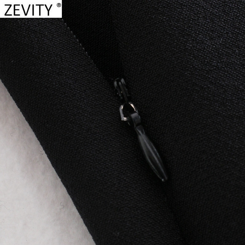 Zevity New Women High Street Artificial Gem Φούντα Διακόσμηση Μίνι Φούστα Faldas Mujer Lady Chic Πλαϊνό φερμουάρ Λεπτό Vestidos QUN925