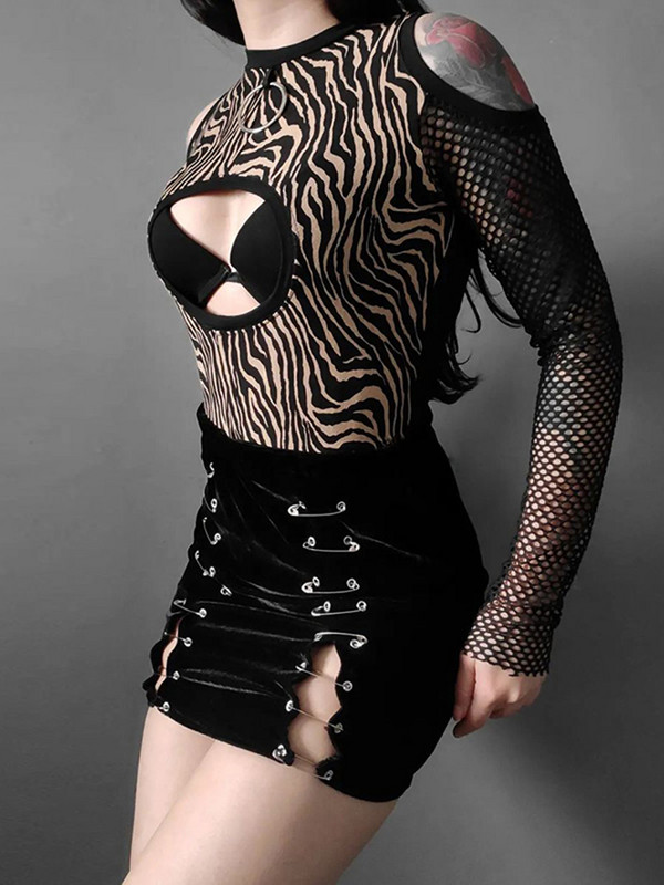Γοτθική φούστα InsGoth Y2K Γυναικείες Σέξι Κομψό Vestido με ψηλή μέση παντός τύπου πανκ φούστα για πάρτι