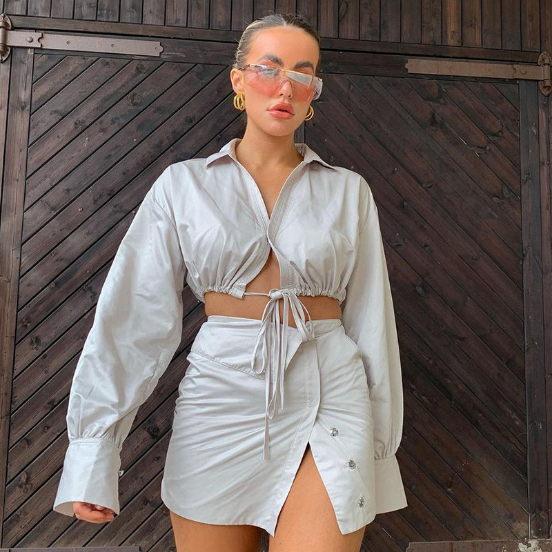 Női fémcsatos miniszoknya, magas derekú, aszimmetrikus, szexi csípős, A-vonalú szoknyák, 2021-es nyári gombos szoknyák, buli utcai ruhák