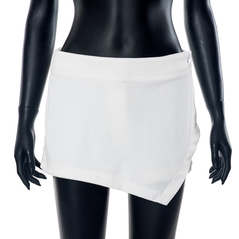 Női, magas derekú, bordázott, vékony szoknya rövidnadrágok Vintage, sima gombos, mini szoknyák, 2023-as nyári tündéri grunge ruhák