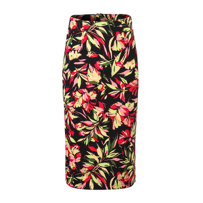 Ženska ljetna pencil suknja s cvjetnim printom, ležerna velika veličina, starinski print