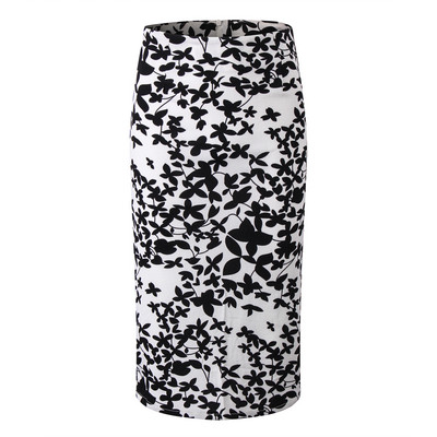 Ženska ljetna pencil suknja s cvjetnim printom, ležerna velika veličina, starinski print