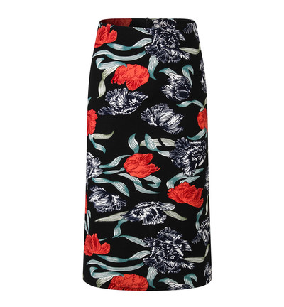 Ženska ljetna pencil suknja s cvjetnim printom, ležerna velika veličina, starinski print