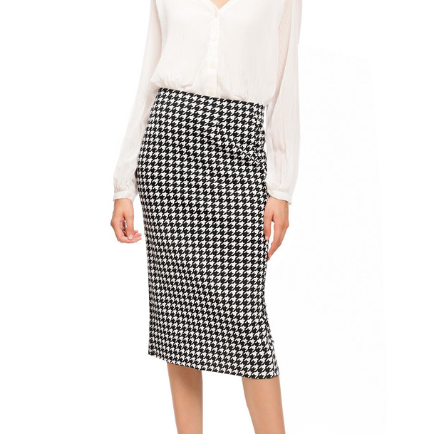 Ženska ljetna pencil suknja s cvjetnim printom, ležerna velika veličina, starinski print