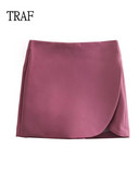 TRAF naiste seelik 2022 Moodne kõrge vöökohaga ebaregulaarsed lühikesed püksid seelik Naiste rõivad Y2k tänavarõivad roosa must lühike miniseelik