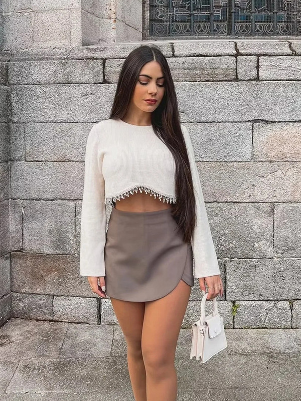 TRAF naiste seelik 2022 Moodne kõrge vöökohaga ebaregulaarsed lühikesed püksid seelik Naiste rõivad Y2k tänavarõivad roosa must lühike miniseelik