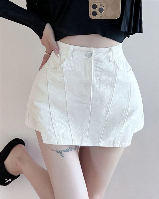 Sijonai Moteriški Asimetriška mada Solidi Minimalistinė Džinsinė Laisvalaikis Gatvės Apranga Visiems tinka retro A formos moteriškas amerikietiško stiliaus vasara