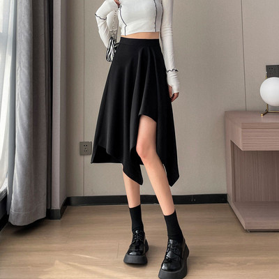 Neregulāri vintage svārki Sieviešu gotikas svārki Harajuku jauni eleganti sieviešu ikdienas svārki vidēja garuma kroku svārki ar augstu vidukli novājēšanu