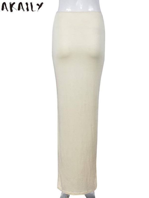 Akaily Summer Streetwear Hollow Out solid sijonai moterims, 2023 m. sijonai aukštu juosmeniu, laisvalaikio apranga Abrikosų bodycon sijonai, moteriški