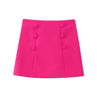 Zevity női divat egyszínű gombok dekoráció alkalmi vonalas miniszoknya Faldas Mujer női oldalsó cipzár Vestidos QUN4091