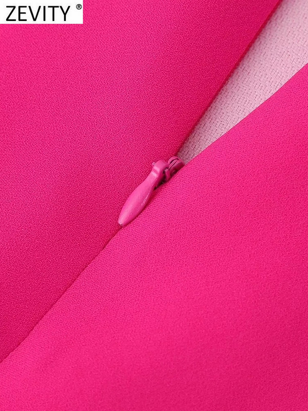 Zevity női divat egyszínű gombok dekoráció alkalmi vonalas miniszoknya Faldas Mujer női oldalsó cipzár Vestidos QUN4091