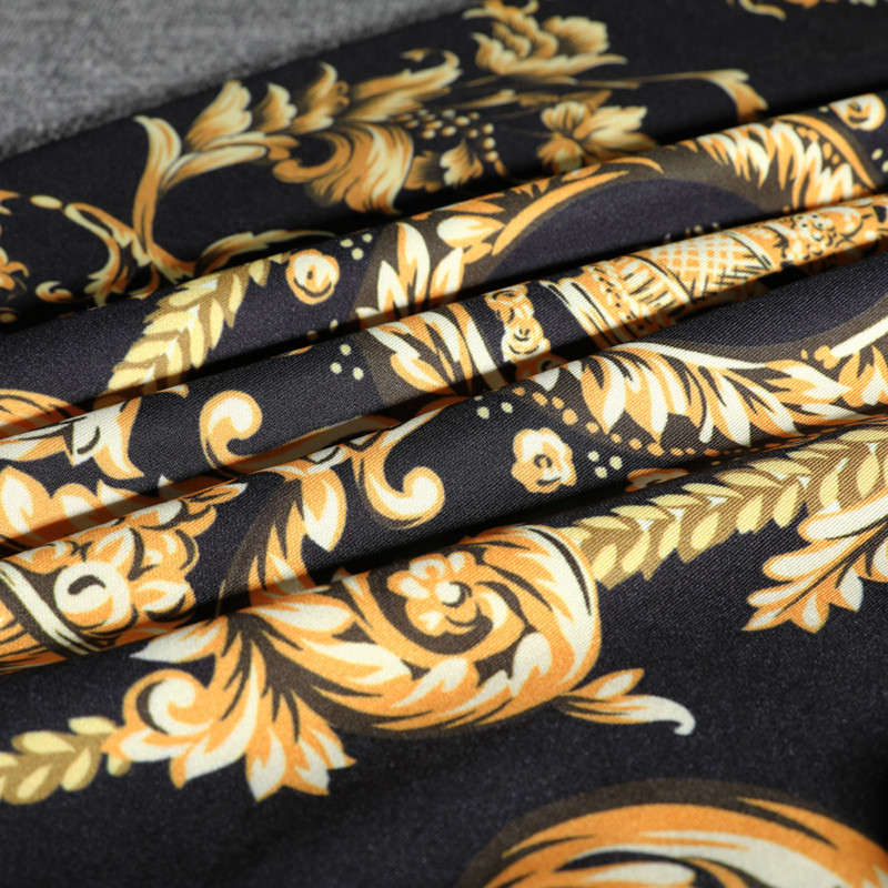 Jarné letné elegantné štíhle midi sukne plus size šaty 2022 nová móda pre ženy kancelárske retro zlatá potlačená sukňa s bokmi