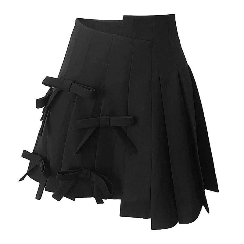 y2k sieviešu svārki Harajuku print svārki retro augstu vidukli kroku mini svārki bantīti asimetriskas svārki sieviešu komplekts piesegumi kleita bārs