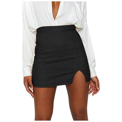 Μαύρες μίνι φούστες Γυναικείες 2022 στενές σέξι φούστα γραφείου Κομψή κομψή γυναικεία φούστα Ψηλόμεση φούστες σε κορεατικό στυλ