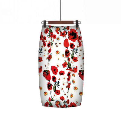 2023-as nyári divat kék virágmintás női ceruzaszoknyák magas derekú irodai női midi szoknya Női Saias Faldas lány alsók