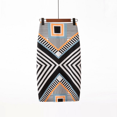 2023-as nyári divat kék virágmintás női ceruzaszoknyák magas derekú irodai női midi szoknya Női Saias Faldas lány alsók