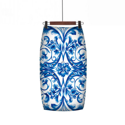 2023-as nyári divat kék virágmintás női ceruzaszoknyák magas derekú irodai női midi szoknya Női Saias Faldas lány alsók
