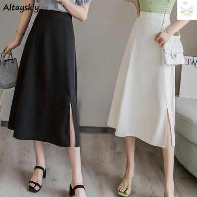 Svārki Sieviešu Asimetriski 4XL Brīvā laika dizains Korejiešu stila Mode Vispārpiemērots Minimālisms Vienkāršs Tīri Eleganta Vasara Юбка Женская