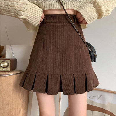 Velvetist miniseelikud naiste mood uusim sügisene Korea retro vintage naistele Kuum seksikas, kõrge vöökohaga A-line seelik šikk