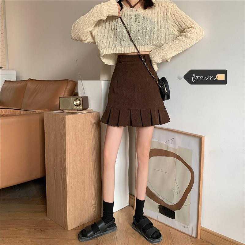 Velvetist miniseelikud naiste mood uusim sügisene Korea retro vintage naistele Kuum seksikas, kõrge vöökohaga A-line seelik šikk