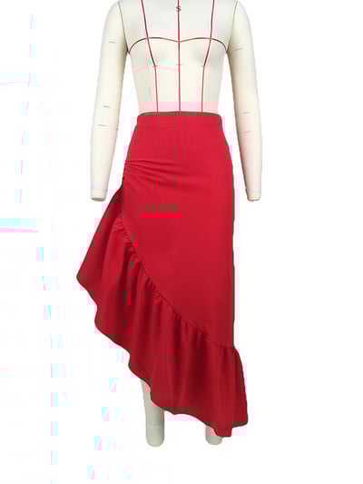 Neonzöld lépcsőzetes fodros aszimmetrikus szegély szoknya nőknek Rugalmas, magas derékú nagy lengőszoknyák Szexi Születésnapi Party Club alsó