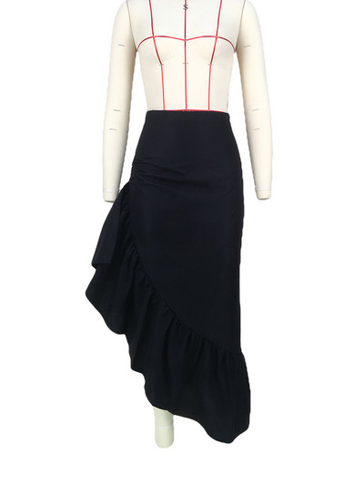 Neonzöld lépcsőzetes fodros aszimmetrikus szegély szoknya nőknek Rugalmas, magas derékú nagy lengőszoknyák Szexi Születésnapi Party Club alsó