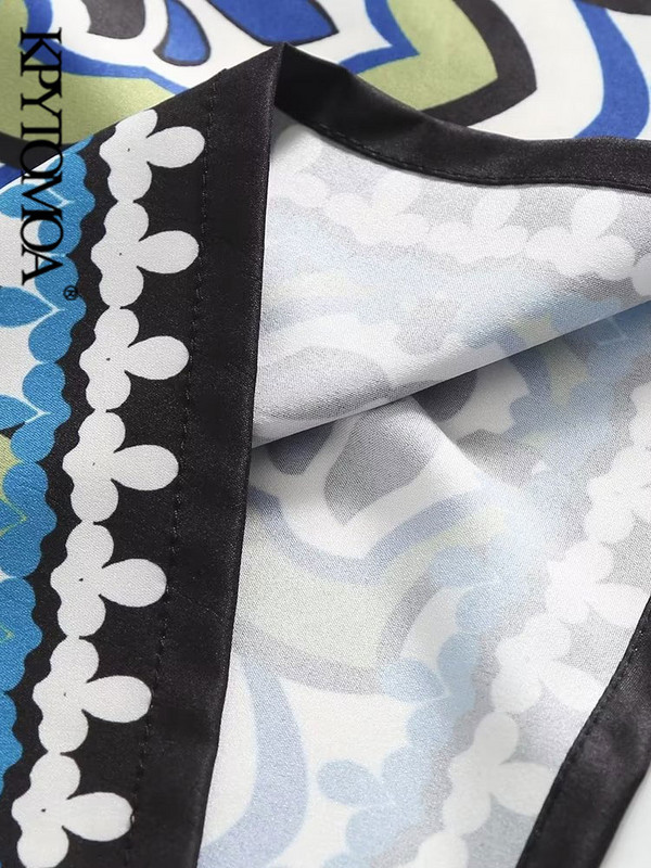 KPYTOMOA Дамска модна мини пола с щампи Vintage Женски поли с висока талия и страничен цип Mujer