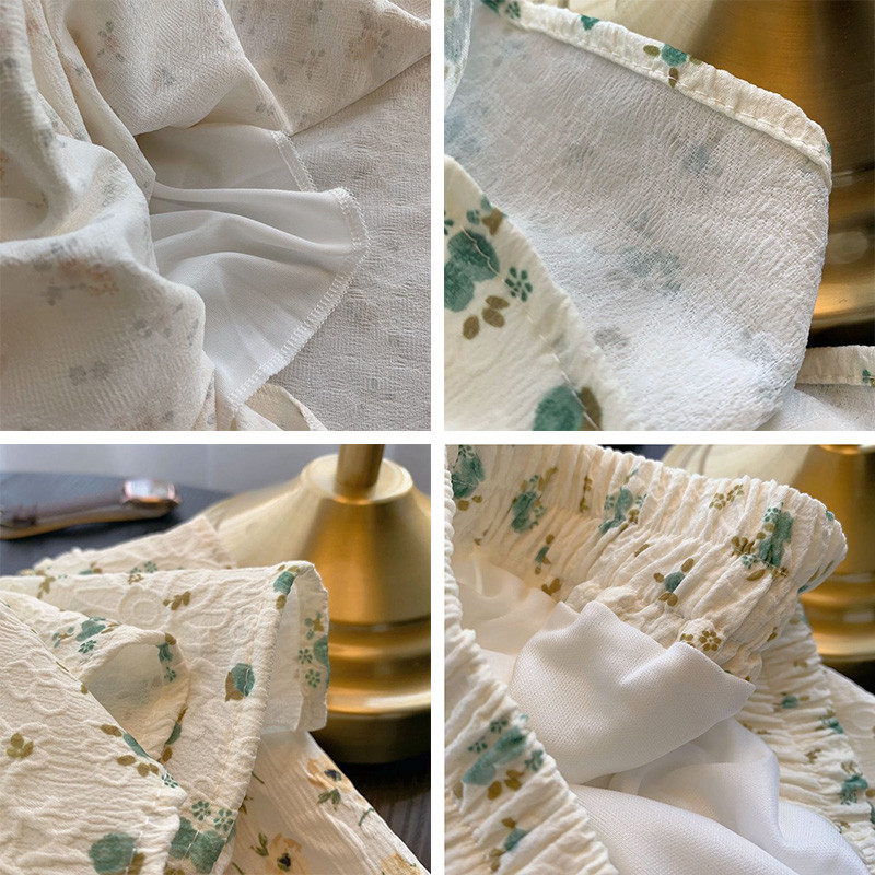 6 krāsu svārki ar augstu vidukli sievietēm, vienkārši vintage, ziedu franču stils, jauns vasaras saldais brīvā laika ielu apģērbs Populāri Faldas svētki