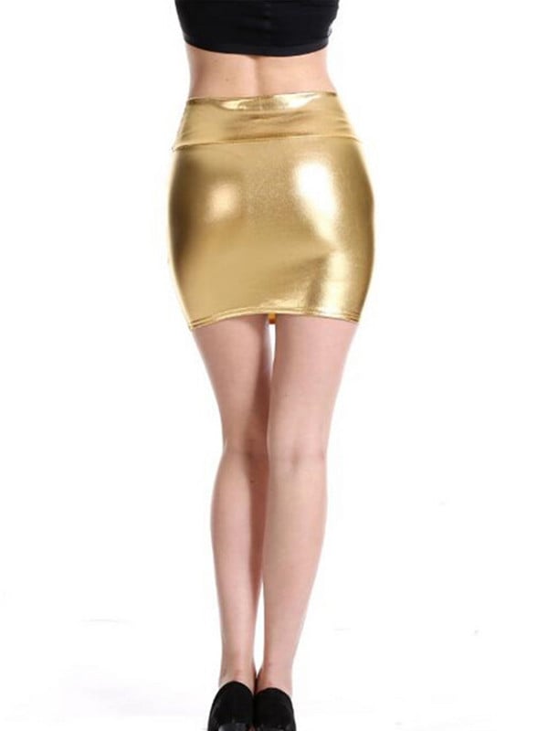 CUHAKCI femei scurte subțiri de vară dansuri de petrecere fuste sexy talie înaltă bodycon creion subțire argintiu negru auriu