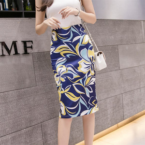 Summe Women Lady Midi Pencil Φούστες Ψηλόμεση Slim Bodycon Vintage στυλ Jupe Official Stretch Falda Κορεάτικη μόδα