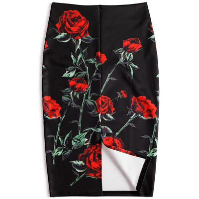 Summe Women Lady Midi Pencil Φούστες Ψηλόμεση Slim Bodycon Vintage στυλ Jupe Official Stretch Falda Κορεάτικη μόδα
