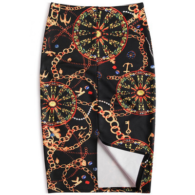 Summe Women Lady Midi Pencil Φούστες Ψηλόμεση Slim Bodycon Vintage στυλ Jupe Official Stretch Falda Κορεάτικη μόδα
