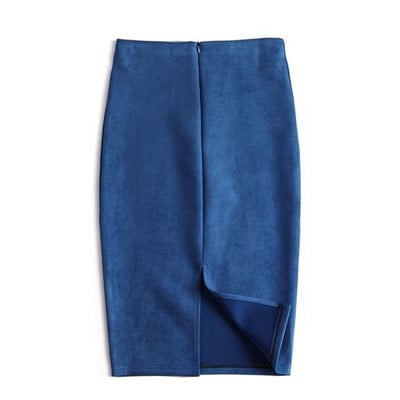 Χειμερινές σέξι Bodycon Suede φούστες 2023 Μόδα μέχρι το γόνατο Φούστα γραφείου Κορεάτικα γυναικεία ρούχα Κομψή λεπτή Pencil φούστα