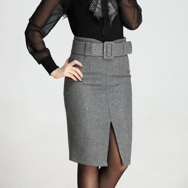 Jauni sieviešu OL piepilsētas slaidi seksīga soma ar augstu jostasvietu gurniem pusvienkrāsaina aizmugurējā kabatā profesionālie svārki ziemas svārki S-3XL