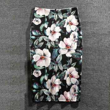 Γυναικείες φούστες Print Flowers Μόδα Pencil Φούστα Casual Φούστες Plus Size Faldas Mujer Jupe Femme