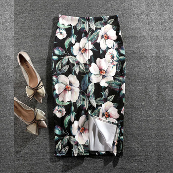 Γυναικείες φούστες Print Flowers Μόδα Pencil Φούστα Casual Φούστες Plus Size Faldas Mujer Jupe Femme