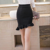 Jauns komplekts Gūžas seksīgi lotosa lapu svārki ar asimetriju sievietēm liela izmēra elastīgi svārki ar augstu vidukli