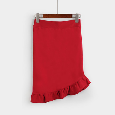 Jauns komplekts Gūžas seksīgi lotosa lapu svārki ar asimetriju sievietēm liela izmēra elastīgi svārki ar augstu vidukli