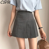 Mini szoknyák Női Szilárd, Gyengéd Alkalmi, Szabálytalan Minden meccs Ulzzang Magas derekú Chic Basic Teens College Utcai ruházat Nyári divat
