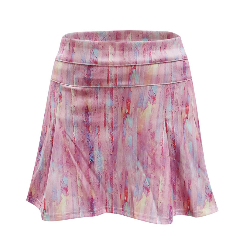 Sieviešu apdrukas tenisa svārki Sporta golfa svārki ar augstu vidukli ar kroku Mini atlētiski skriešanas svārki Sporta Fitness Quick Dry Sporta svārki