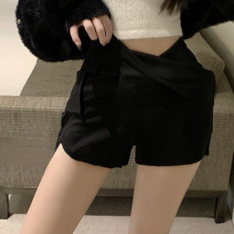 Seksīgi mini svārki sievietēm vasarā, neregulāri ar sānu šķēlumu, eleganti, šauri, modes ielas apģērbi klubs Elastīgs viduklis, mīksts, maigs, piemērots Ulzzang