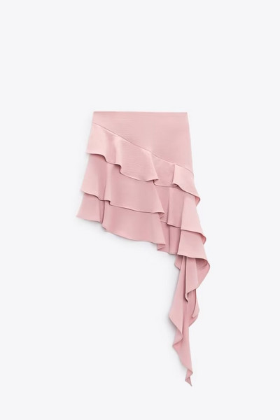 TRAF FANNID 2023. aasta suvemood naiste asümmeetrilised plisseeritud miniseelikud, suure vöökohaga naiste vabaaja seelik, roosa Mujar Y2k