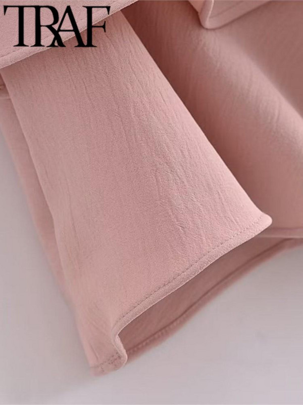 TRAF FANNID 2023. aasta suvemood naiste asümmeetrilised plisseeritud miniseelikud, suure vöökohaga naiste vabaaja seelik, roosa Mujar Y2k