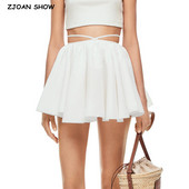 2023-as balettlány fűzős masni cipzáros derékrész, aszimmetrikus, A-bélésű, rovátkolt mini esernyőszoknya korcsolyázó szoknyák fehér fekete