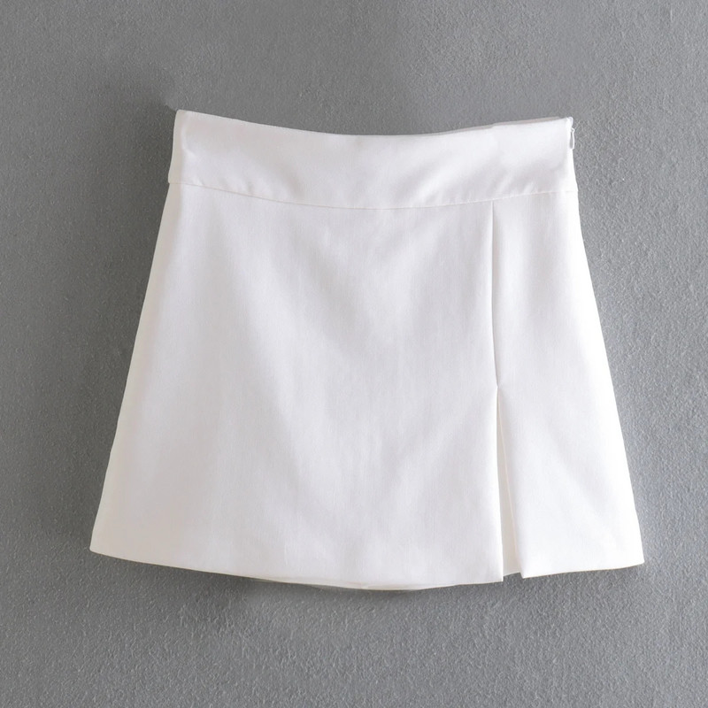 Xitimeao naiste moe ees, plisseeritud detail lühikesed püksid seelikud, vintage, kõrge vöökohaga külg tõmblukk, naiste stiilne Skort Mujer