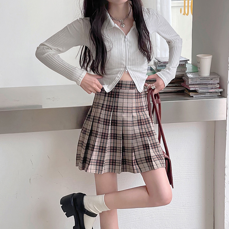 Īsi svārki sievietēm Vasarīgi, jauki un forši, plāni svārki ar augstu vidukli A-līnijas soma Hip Hot Girl melni kroku maksi