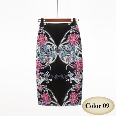 Μόδα άνοιξη καλοκαιρινό στυλ Pencil φούστα Γυναικείες ψηλόμεσες πράσινες φούστες Vintage Κομψό Bodycon Floral print Midi φούστα